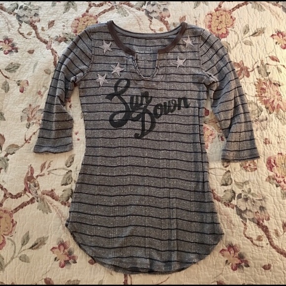 Free People Tops - Free People NWT grey striped thermal